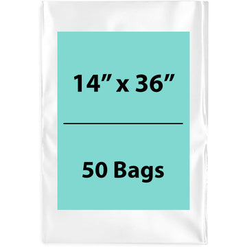 Clear poly bags Flat 14 inch (width) X 36 inch (Height) LDPE